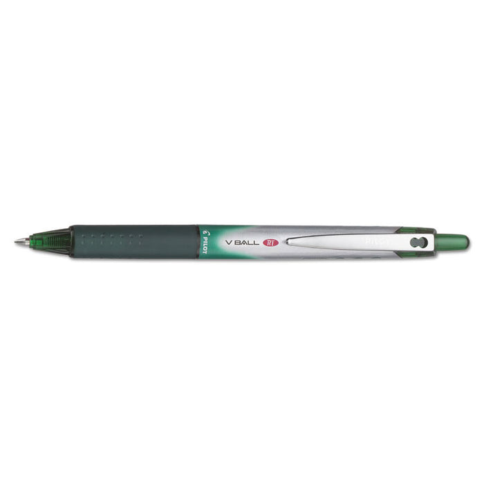 VBall RT Liquid Ink Retractable Roller Ball Pen, 0.7mm, Green Ink, Green/White Barrel