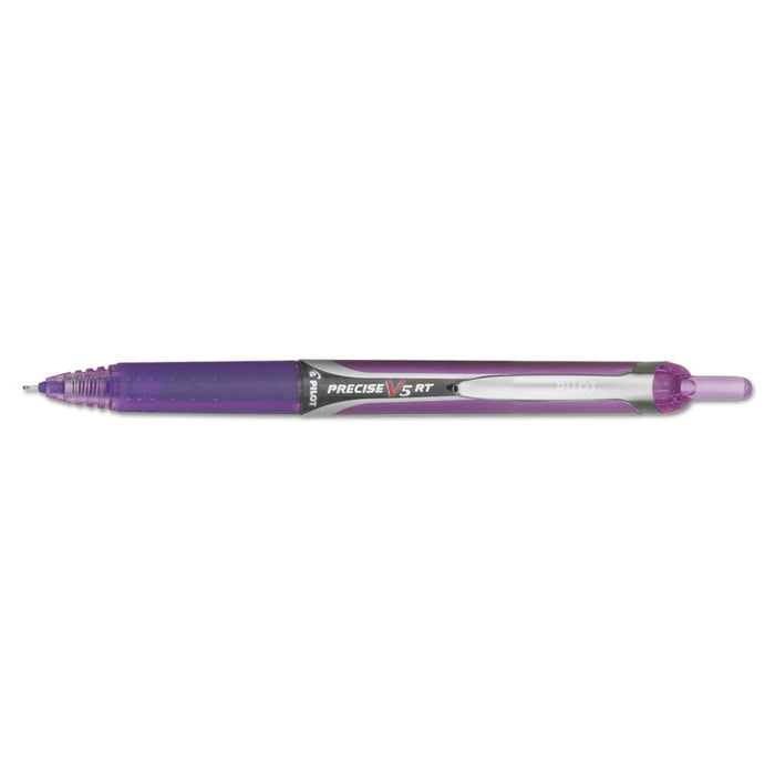 Precise V5RT Roller Ball Pen, Retractable, Extra-Fine 0.5 mm, Purple Ink, Purple Barrel