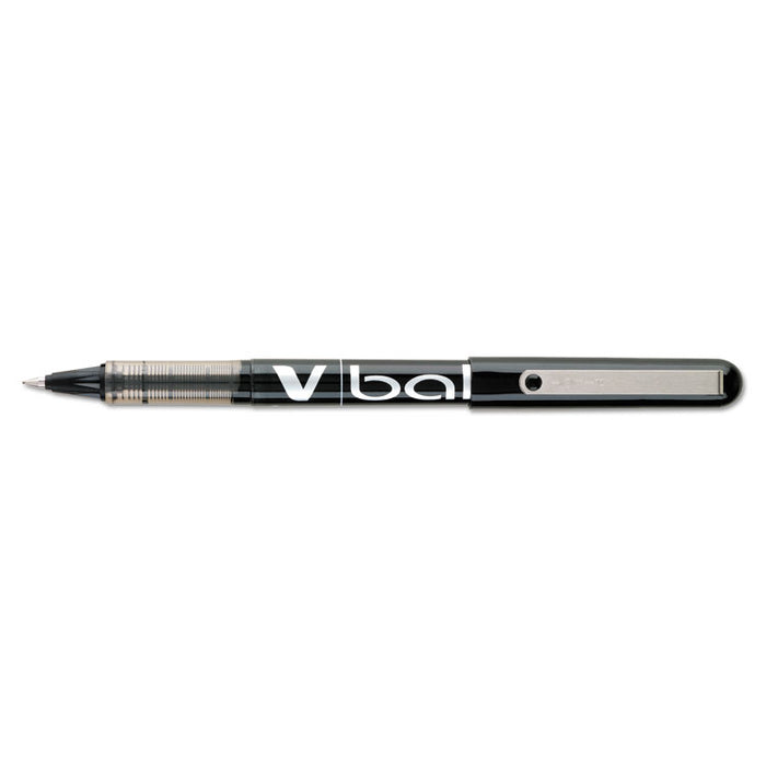 VBall Liquid Ink Stick Roller Ball Pen, 0.5mm, Black Ink/Barrel, Dozen