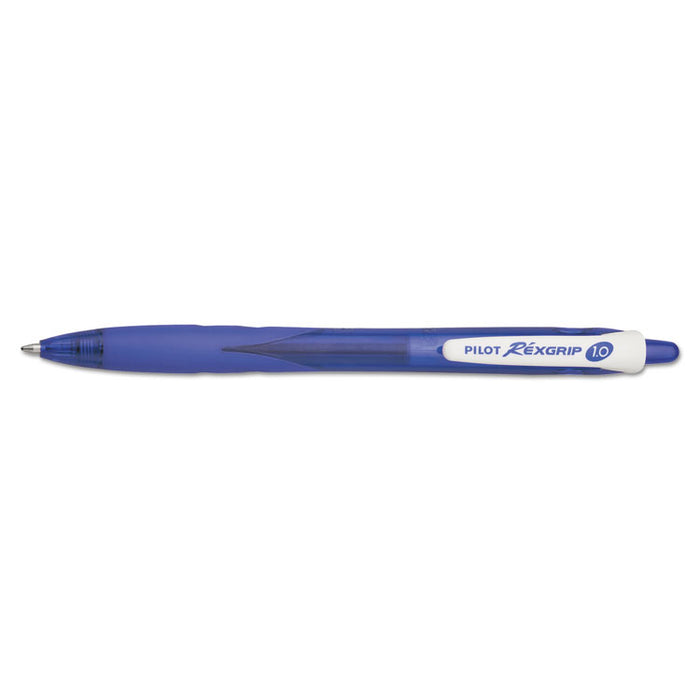 RexGrip BeGreen Ballpoint Pen, Retractable, Medium 1 mm, Blue Ink, Blue Barrel, Dozen