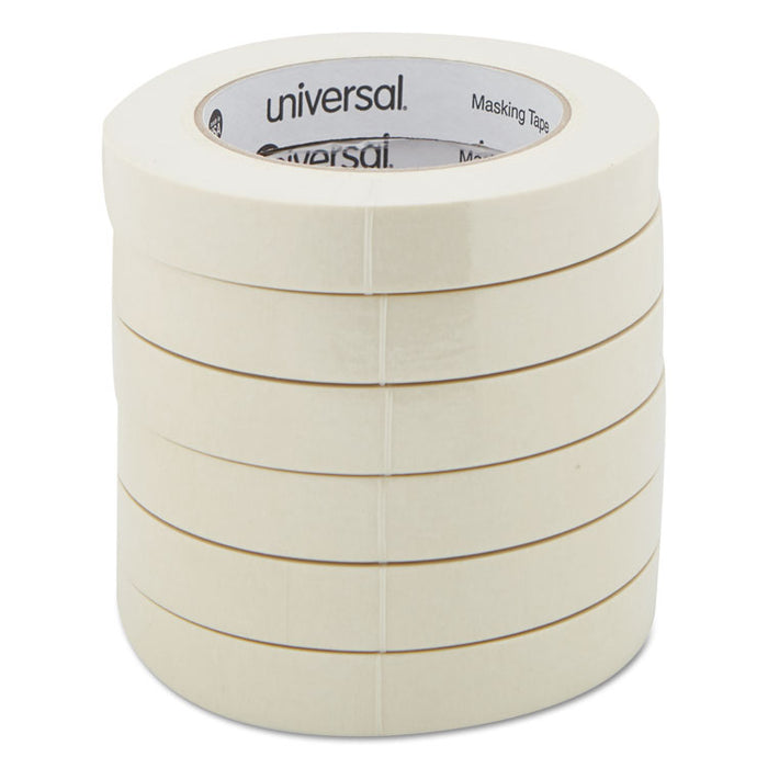 Removable General-Purpose Masking Tape, 3" Core, 18 mm x 54.8 m, Beige, 6/Pack