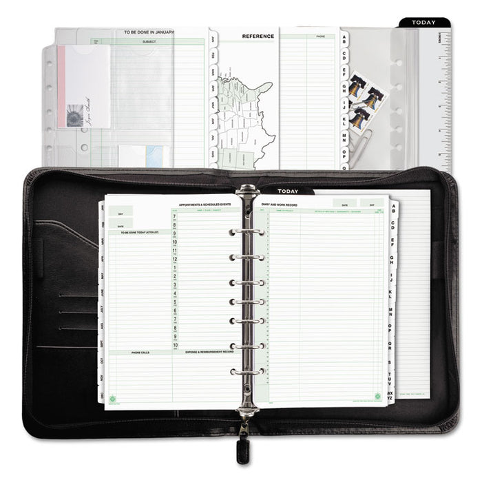 Vinyl/Microfiber Briefcase Starter Set, 8 1/2 x 5 1/2, White