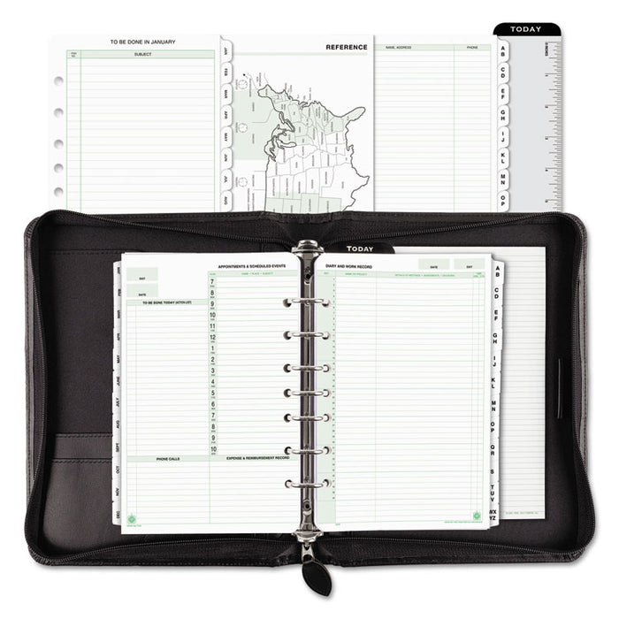 Recycled Bonded Leather Starter Set, 8 1/2 x 5 1/2, Black Cover