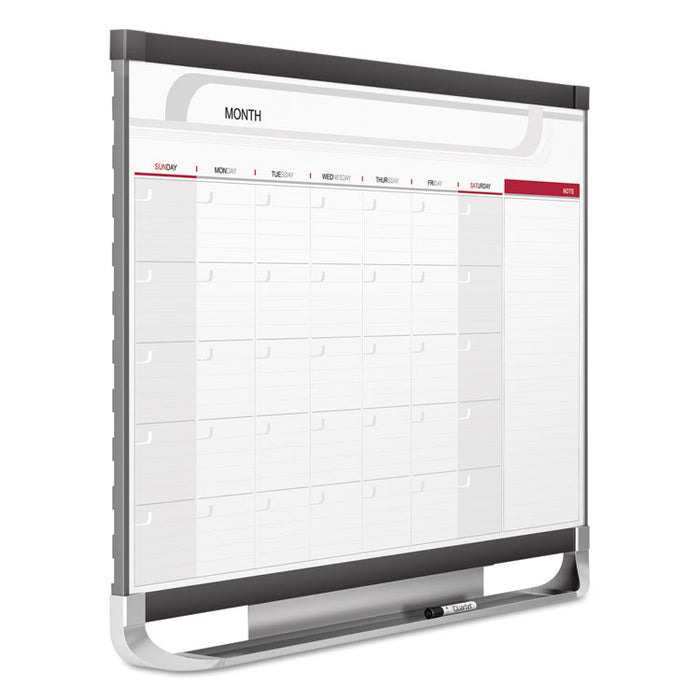 Prestige 2 Magnetic Total Erase Monthly Calendar, 36 x 24, Graphite Color Frame