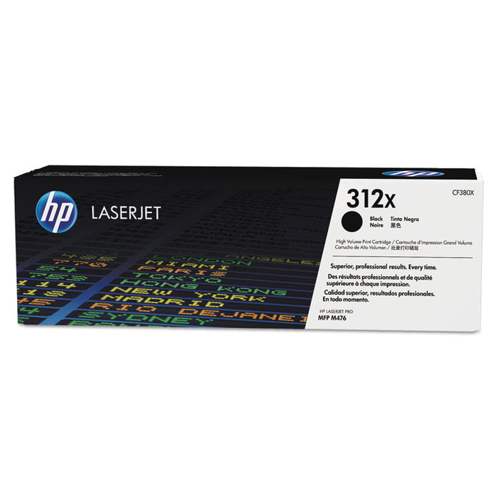 HP 312X, (CF380X-D) 2-pack High Yield Black Original LaserJet Toner Cartridges