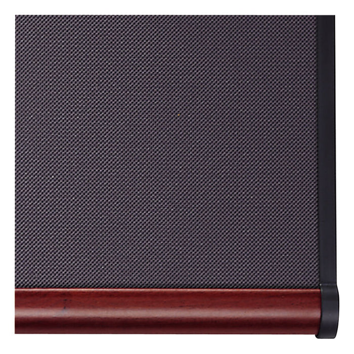 Prestige Bulletin Board, Diamond Mesh Fabric, 72 x 48, Gray/Mahogany Frame