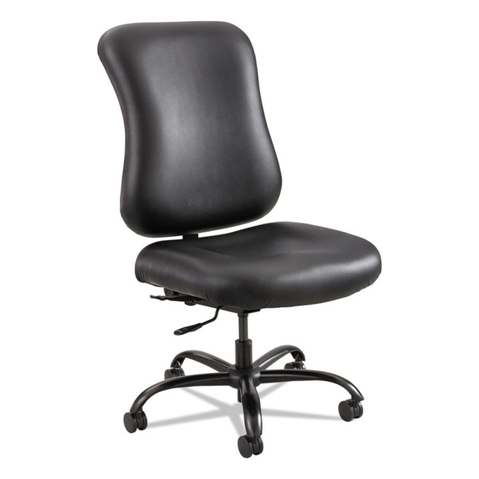 Optimus High Back Big and Tall Chair, Vinyl Upholstery, Supports up to 400 lbs., Black Seat/Black Back, Black Base