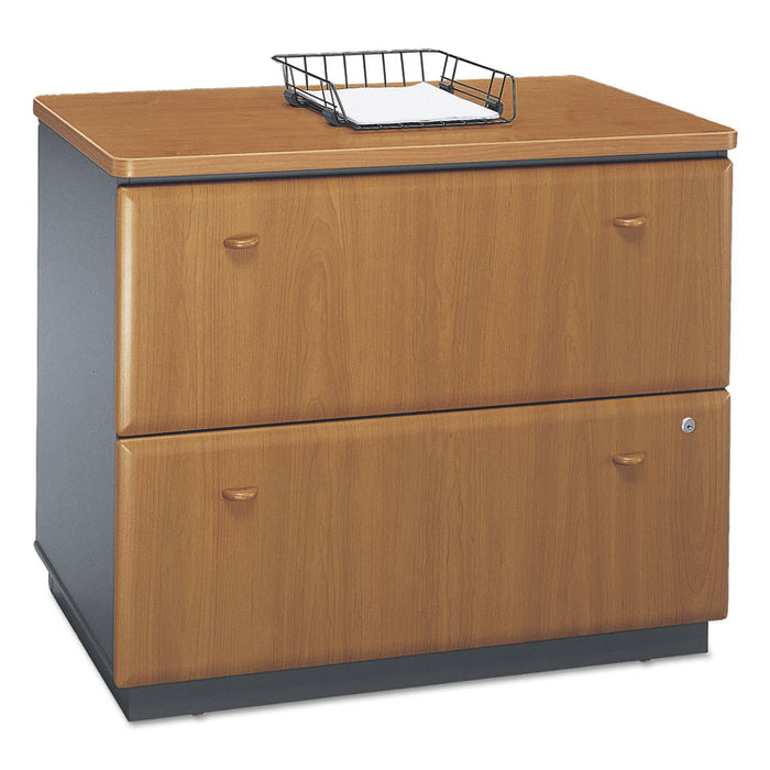 Series A Collection 2 Drawer 36W Lateral File (Assembled), 35.75w x 23.38d x 29.88h, Natural Cherry