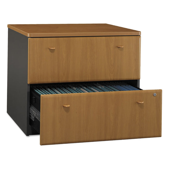 Series A Collection 2 Drawer 36W Lateral File (Assembled), 35.75w x 23.38d x 29.88h, Natural Cherry