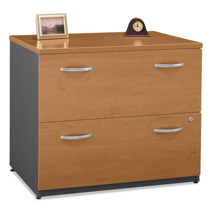 Series C Lateral File, 2 Legal/Letter/A4/A5-Size File Drawers, Natural Cherry/Graphite Gray, 35.75" x 23.38" x 29.88"