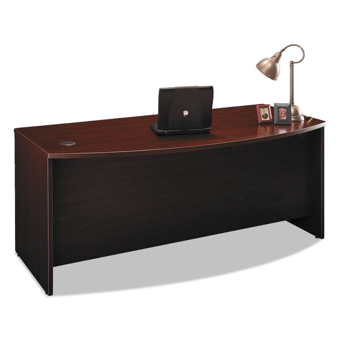 Series C Collection Bow Front Desk, 71.13" x 36.13" x 29.88", Mahogany
