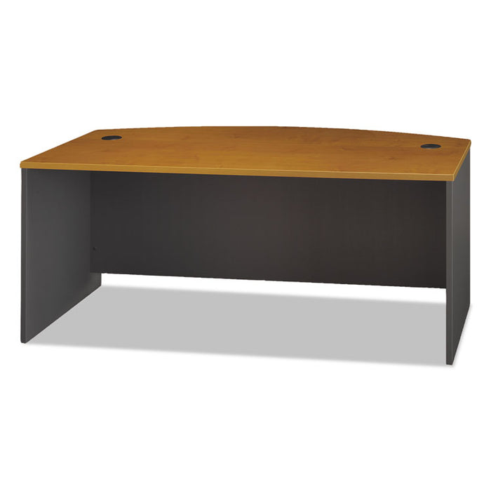 Series C Collection Bow Front Desk, 71.13" x 36.13" x 29.88", Natural Cherry/Graphite Gray