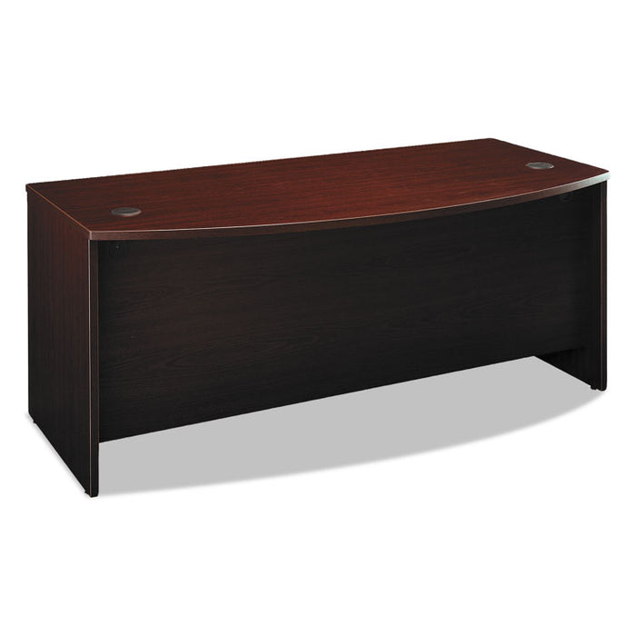 Series C Collection Bow Front Desk, 71.13" x 36.13" x 29.88", Mahogany