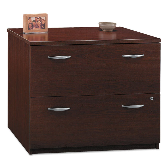 Series C Lateral File, 2 Legal/Letter/A4/A5-Size File Drawers, Mahogany, 35.75" x 23.38" x 29.88"