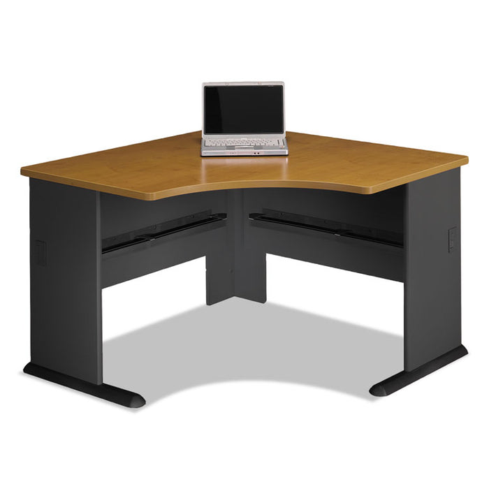 Series A Collection 48W Corner Desk, 47.25w x 47.25d x 29.88h, Natural Cherry/Slate Gray