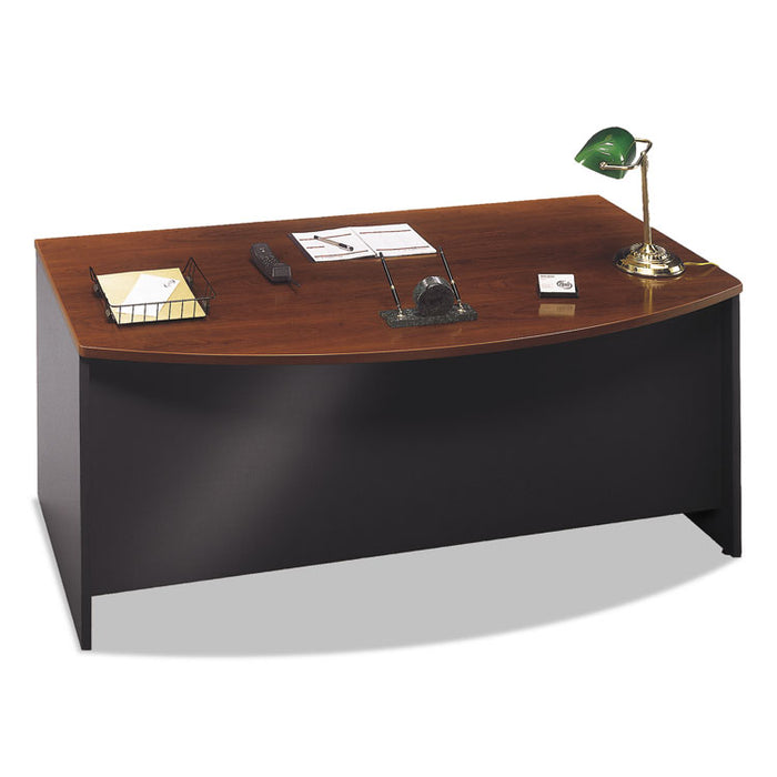 Series C Collection Bow Front Desk, 71.13" x 36.13" x 29.88", Hansen Cherry/Graphite Gray