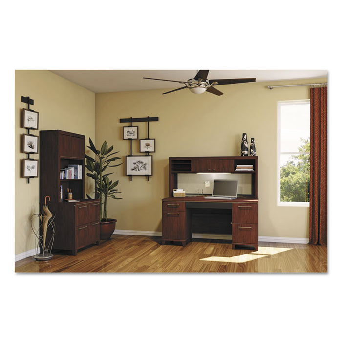 Enterprise Collection Double Pedestal Desk, 60" x 28.63" x 29.75", Harvest Cherry, (Box 1 of 2)