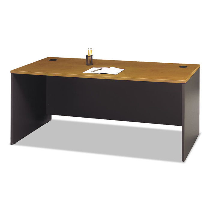 Series C Collection Desk Shell, 71.13" x 29.38" x 29.88", Natural Cherry/Graphite Gray