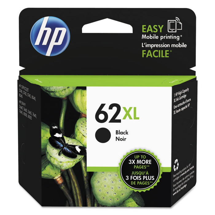HP 62XL, (C2P05AN) High-Yield Black Original Ink Cartridge