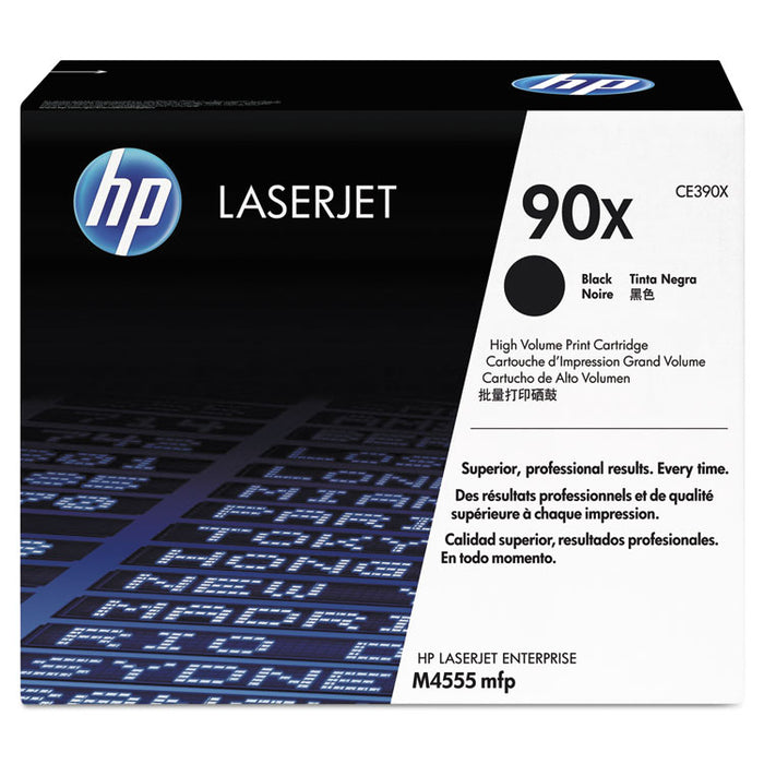 HP 90X, (CE390X) High Yield Black Original LaserJet Toner Cartridge