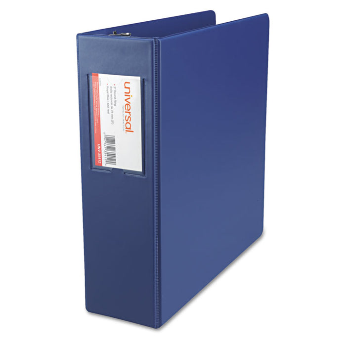 Economy Non-View Round Ring Binder, 3 Rings, 3" Capacity, 11 x 8.5, Royal Blue
