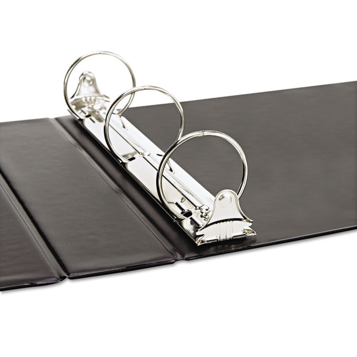 Ledger-Size Round Ring Binder with Label Holder, 3 Rings, 2" Capacity, 11 x 17, Black