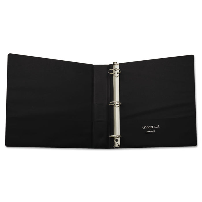 Economy Non-View Round Ring Binder, 3 Rings, 1.5" Capacity, 11 x 8.5, Black