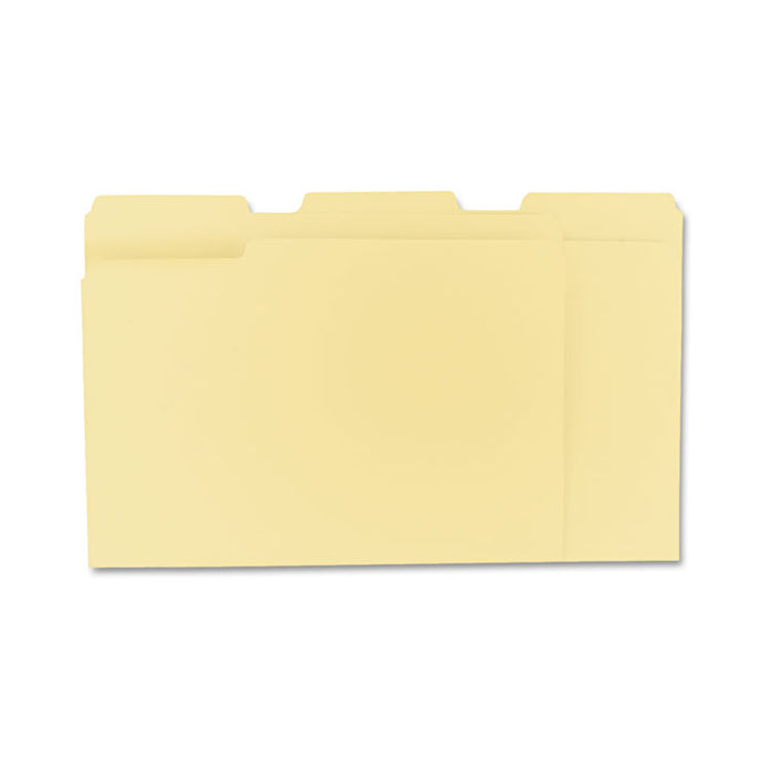 Top Tab File Folders, 1/3-Cut Tabs: Assorted, Letter Size, 0.75" Expansion, Manila, 100/Box