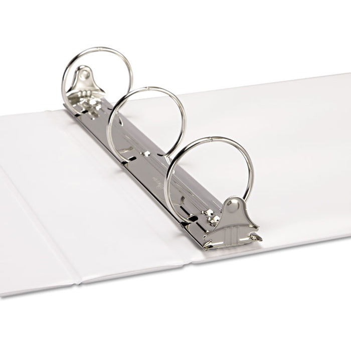 Ledger-Size Round Ring Binder with Label Holder, 3 Rings, 2" Capacity, 11 x 17, White
