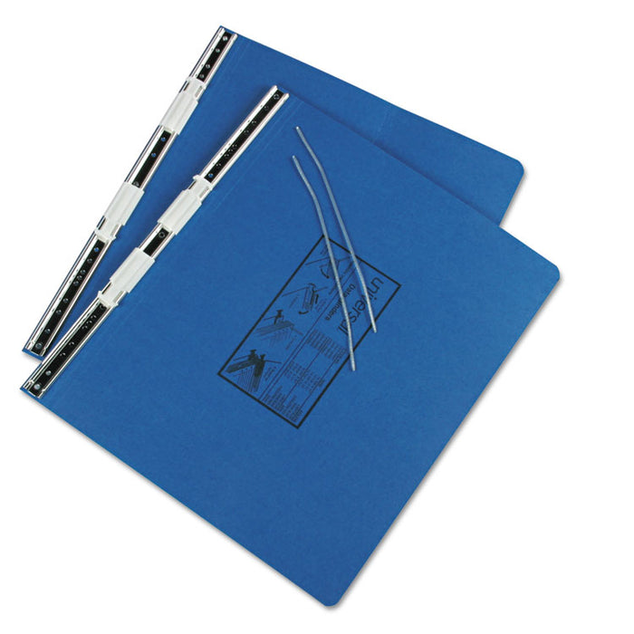 Pressboard Hanging Binder, 2 Posts, 6" Capacity, 14.88 x 11, Blue