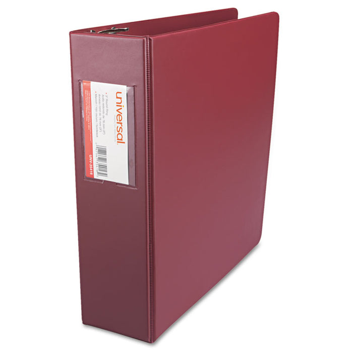 Economy Non-View Round Ring Binder, 3 Rings, 3" Capacity, 11 x 8.5, Burgundy