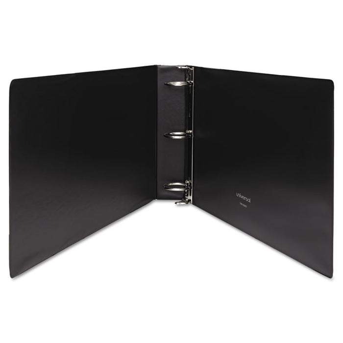 Ledger-Size Round Ring Binder with Label Holder, 3 Rings, 2" Capacity, 11 x 17, Black