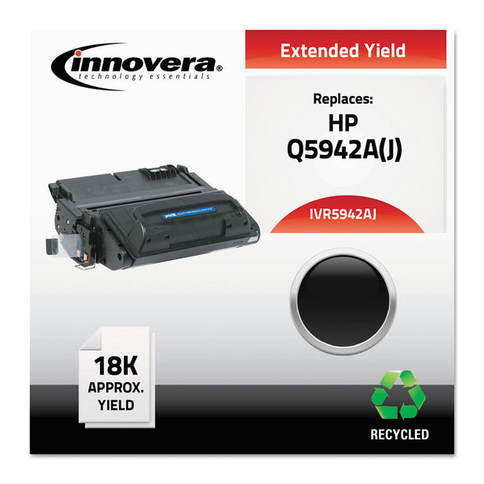Remanufactured Black Extended-Yield Toner, Replacement for 42A (Q5942AJ), 18,000 Page-Yield
