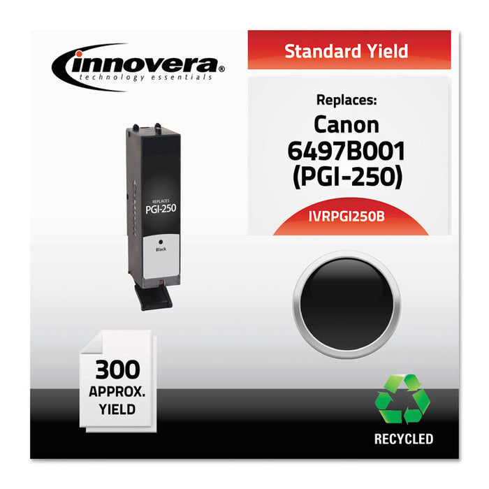 Remanufactured 6497B001 (PGI-250B) Ink, 300 Page-Yield, Black