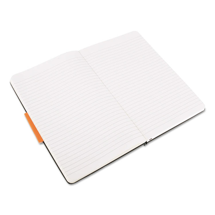 Hard Cover Notebook, Narrow Rule, Black Cover, 8.25 x 5, 192 Sheets