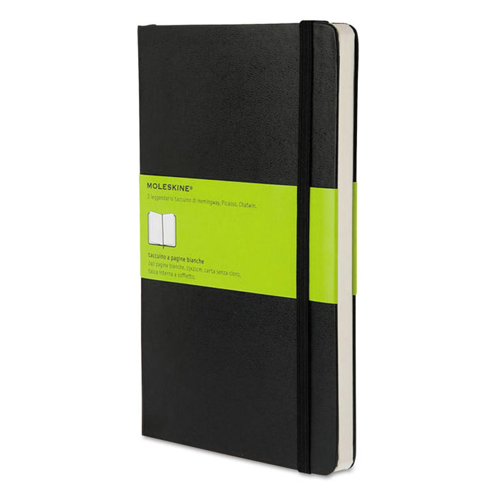 Hard Cover Notebook, Unruled, Black Cover, 8.25 x 5, 192 Sheets