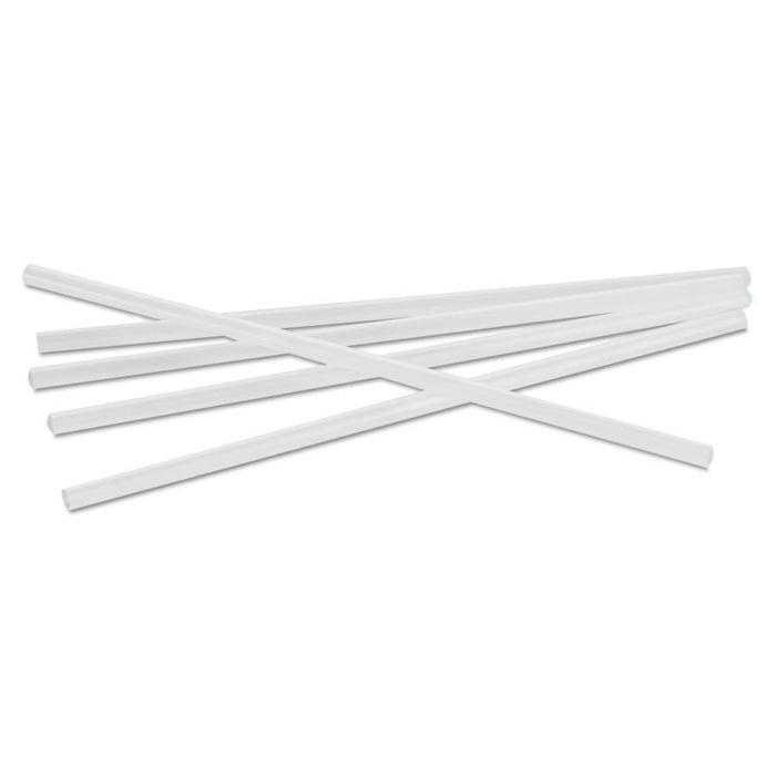 Jumbo Straws, 7 3/4", Plastic, Translucent, Unwrapped, 250/Pack, 50 Pack/Carton