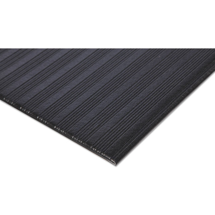 Ribbed Vinyl Anti-Fatigue Mat, 24 x 36, Black