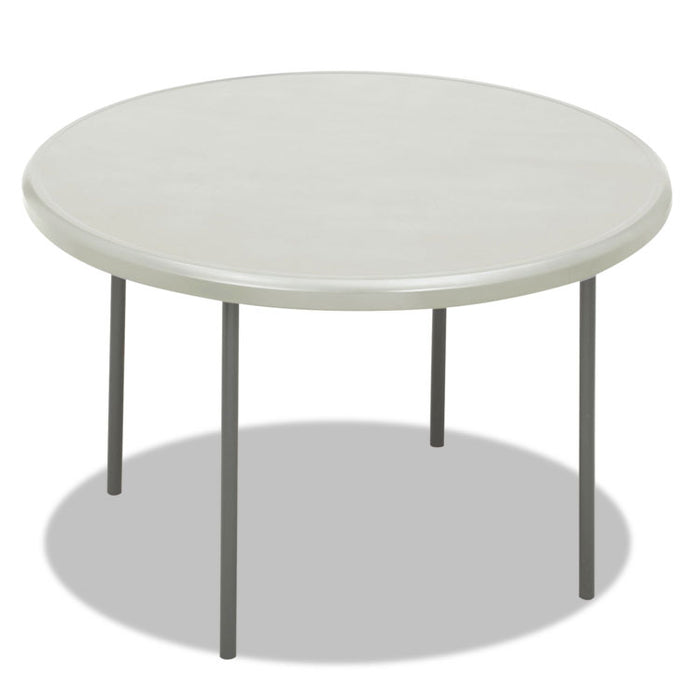 IndestrucTable Classic Folding Table, Round Top, 200 lb Capacity, 48" dia x 29"h, Platinum