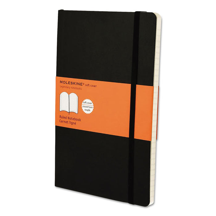 Classic Softcover Notebook, 1 Subject, Narrow Rule, Black Cover, 8.25 x 5, 192 Sheets