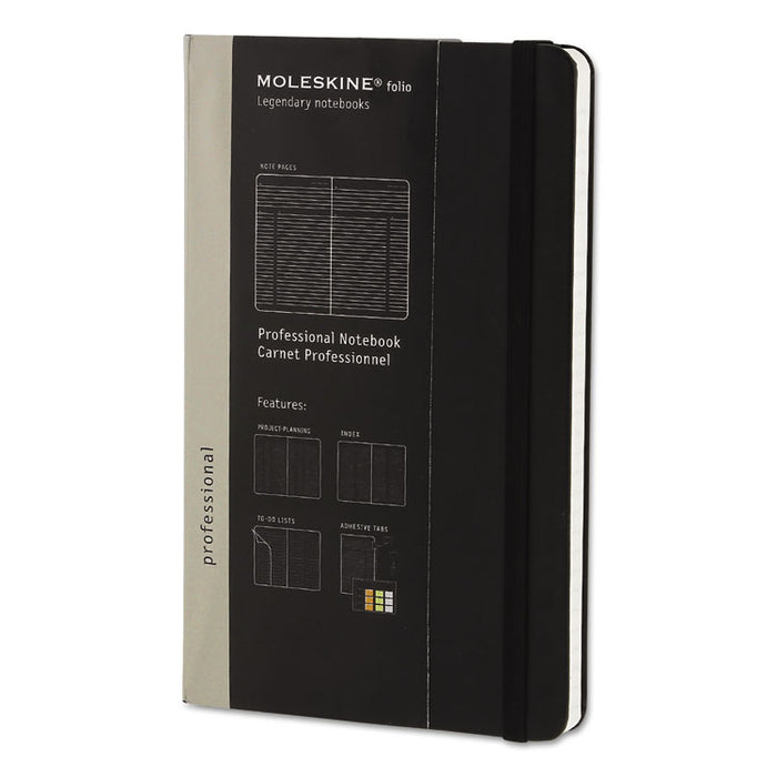 Professional Notebook, Narrow Rule, Black Cover, 8.25 x 5, 240 Sheets