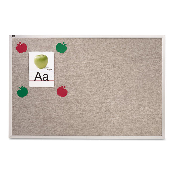 Vinyl Tack Bulletin Board, 96 x 48, Gray Surface, Silver Aluminum Frame