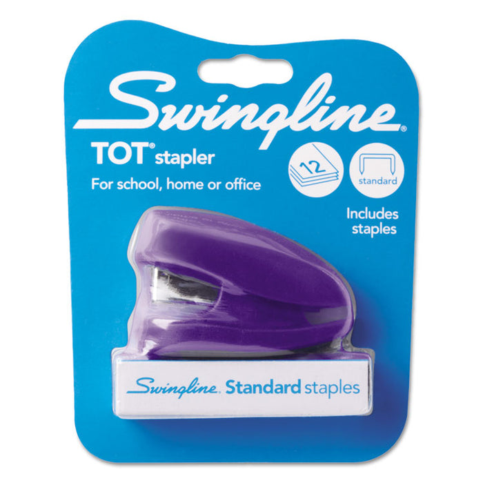 TOT Mini Stapler, 12-Sheet Capacity, Purple