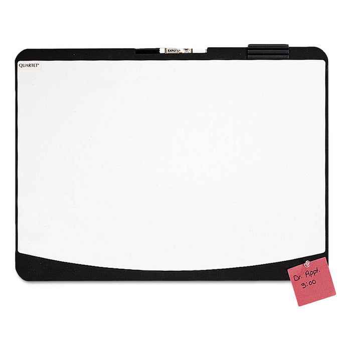 Tack & Write Board, 23 1/2 x 17 1/2, Black/White Surface, Black Frame