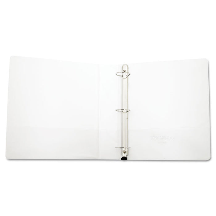 Deluxe Easy-to-Open Round-Ring View Binder, 3 Rings, 1.5" Capacity, 11 x 8.5, White
