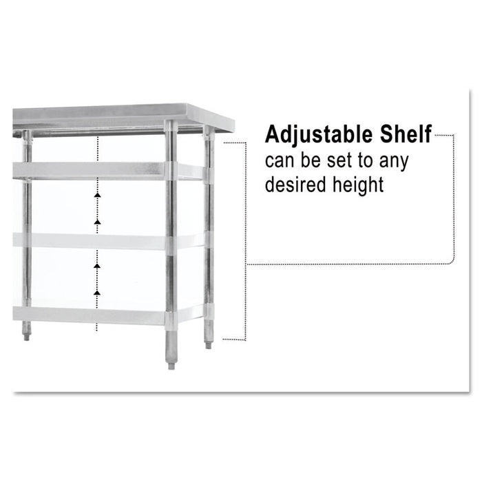 NSF Approved Stainless Steel Foodservice Prep Table, 60 x 30 x 35, Silver