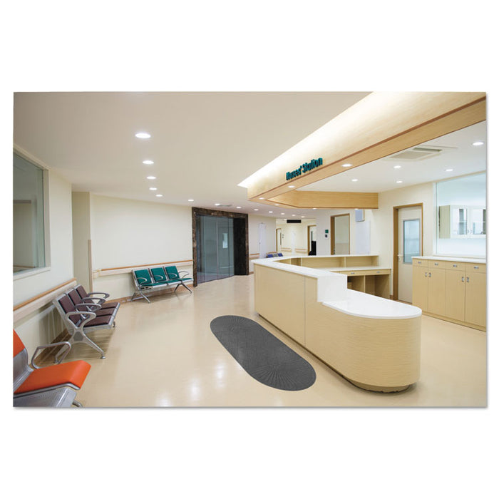 EcoGuard Diamond Floor Mat, Double Fan, 48 x 96, Charcoal