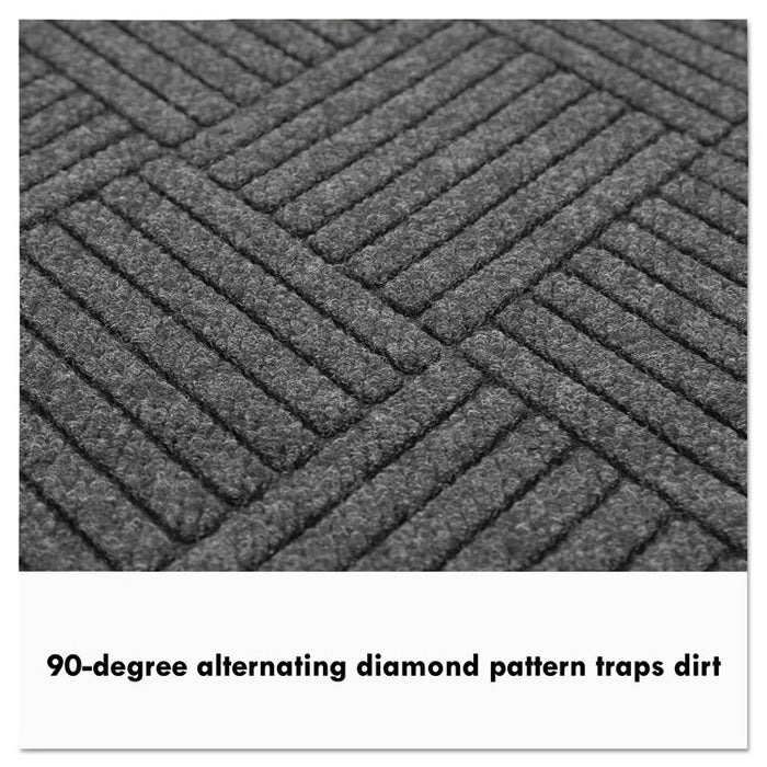 EcoGuard Diamond Floor Mat, Double Fan, 48 x 96, Charcoal