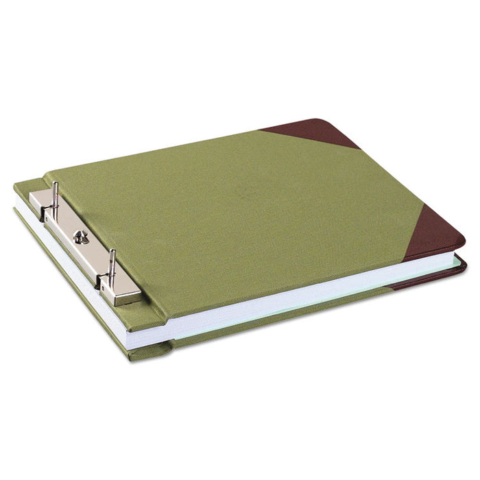 Canvas Sectional Storage Post Binder, 2 Posts, 3" Capacity, 8.5 x 11, Green