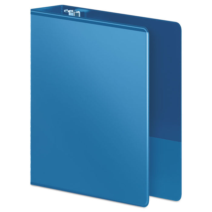 Heavy-Duty D-Ring View Binder with Extra-Durable Hinge, 3 Rings, 3" Capacity, 11 x 8.5, PC Blue